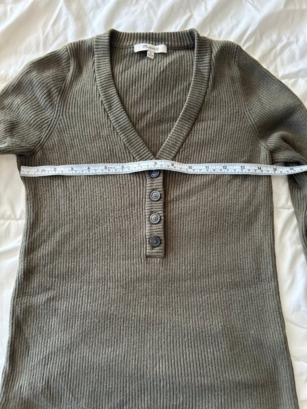 V-neck Ribbed Sweater - Picture 4 of 5
